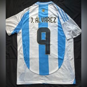 adidas Blue and White Striped Jersey